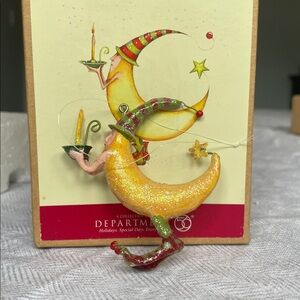 Department 56 Christmas Krinkles Moon Ornament with Hat